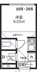 SunnySky赤塚 ワンルームの間取図画像