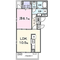 さいたま市西区三橋6丁目アパート 1LDKの間取図画像
