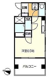 大野ハイムB ワンルームの間取図画像