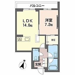 AZUR米山 1LDKの間取図画像