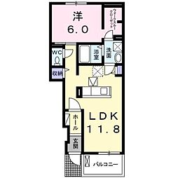 カサブランカ 1LDKの間取図画像