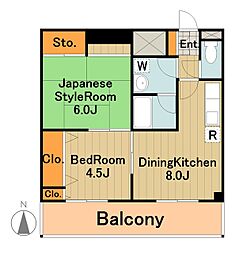 第三八弘ビル 2階2DKの間取り