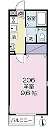 カモミール 1Kの間取図画像