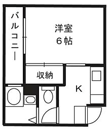 ステーションサイドコシベ 4階1Kの間取り
