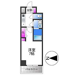 ファーストフィオーレ大阪城イースト 1Kの間取図画像