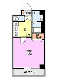 ビアンヴィーミサキ 1Kの間取図画像