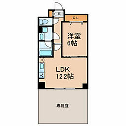 M-flat 1LDKの間取図画像