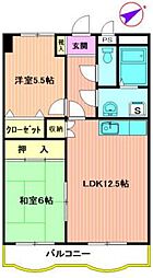 ＨＡＳＨＩＭＯＴＯ　ＧＡＲＤＥＮ　ＣＯＵＲＴ 3階2LDKの間取り