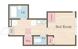 フローラメゾン北大塚 1階1Kの間取り