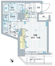 フォレシティ六本木 1Kの間取図画像