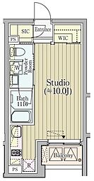 コモド恵比寿 ワンルームの間取図画像