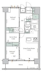 ワンルーフレジデンス台東根岸 2SLDKの間取図画像