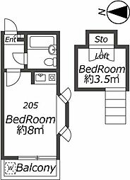 ハイムエスペランサ ワンルームの間取図画像