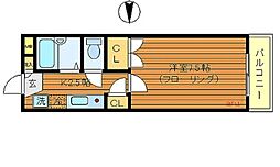 アルベールK 1Kの間取図画像