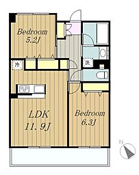 グラディート町田 2LDKの間取図画像