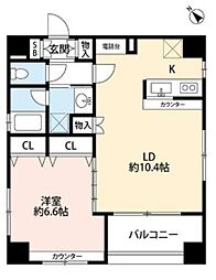 プレール・ドゥーク水天宮2 1LDKの間取図画像