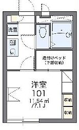 レオパレス昴 1Kの間取図画像