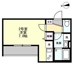 相模原市緑区橋本4丁目アパート ワンルームの間取図画像