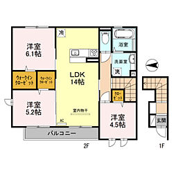 ハッピーライフ5 3LDKの間取図画像