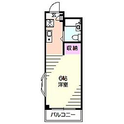 パレクレールヒロタ ワンルームの間取図画像
