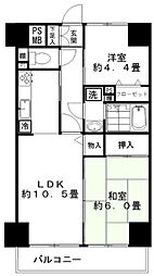 ロイヤルプラザ浅草 5階2LDKの間取り