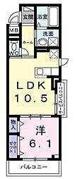 ロンフルール 1LDKの間取図画像