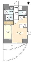 Villa Crest Higashi Ueno 1DKの間取図画像
