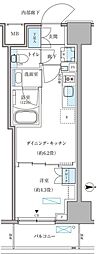 パークアクシス住吉ガーデンスクエア 1DKの間取図画像