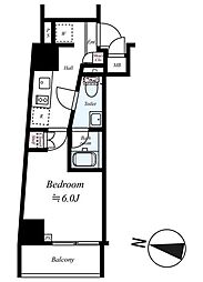 ARCOBALENO YOKOHAMAKOYASU 1Kの間取図画像