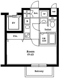 グランティアラ駒込 1Kの間取図画像