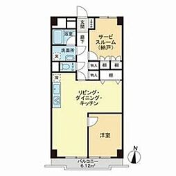 ゾンネンハイム北砂 1SLDKの間取図画像