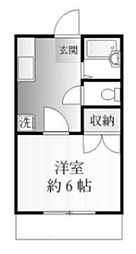 アネッサ2 1Kの間取図画像