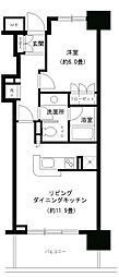 KDXレジデンス芝公園 1LDKの間取図画像