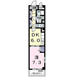 カランサ 1DKの間取図画像