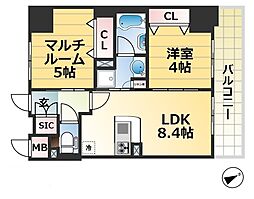 JR東海道・山陽本線 兵庫駅 徒歩9分の賃貸マンション 7階1SLDKの間取り