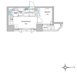 ルフォンプログレ門前仲町プレミア 12階1DKの間取り