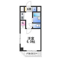 ルミエールS 1Kの間取図画像