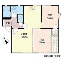 タウンコート　Ｂ棟 B0102 ｜ 大分県大分市竹下１丁目6-40（賃貸アパート2LDK・1階・54.34㎡） その2