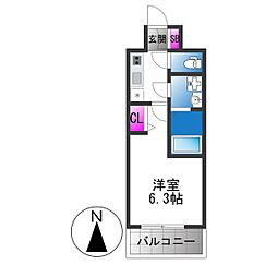 エスリード大阪イーストエッジ 1Kの間取図画像