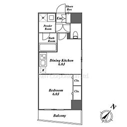 エステムプラザ市谷外濠公園 1DKの間取図画像