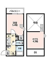 京急本線 梅屋敷駅 徒歩6分の賃貸アパート 3階1Kの間取り