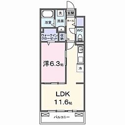 メゾン・ド・フロレゾン 1LDKの間取図画像