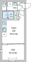 レオーネ早稲田 1LDKの間取図画像