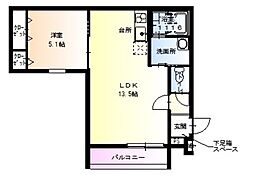 おおさか東線 JR淡路駅 徒歩7分の賃貸アパート 2階1LDKの間取り