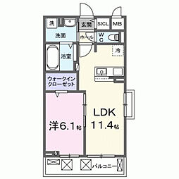 ベルアージュ 1LDKの間取図画像