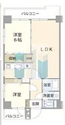 中板橋サニーコーポ 11階2LDKの間取り