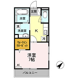 マックリーンコート相模 1Kの間取図画像