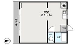 コーポ古沢 ワンルームの間取図画像