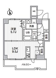 S-RESIDENCE千住大橋broad 1LDKの間取図画像