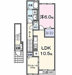 メゾン ド ローズ・ガーデン 1LDKの間取図画像